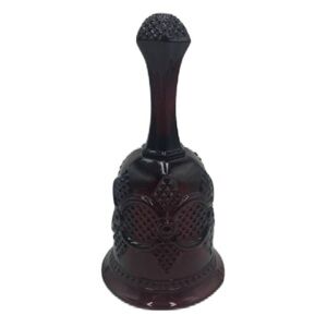Vintage Dark Ruby Red Ornate Glass Bell Decorative Collectible
